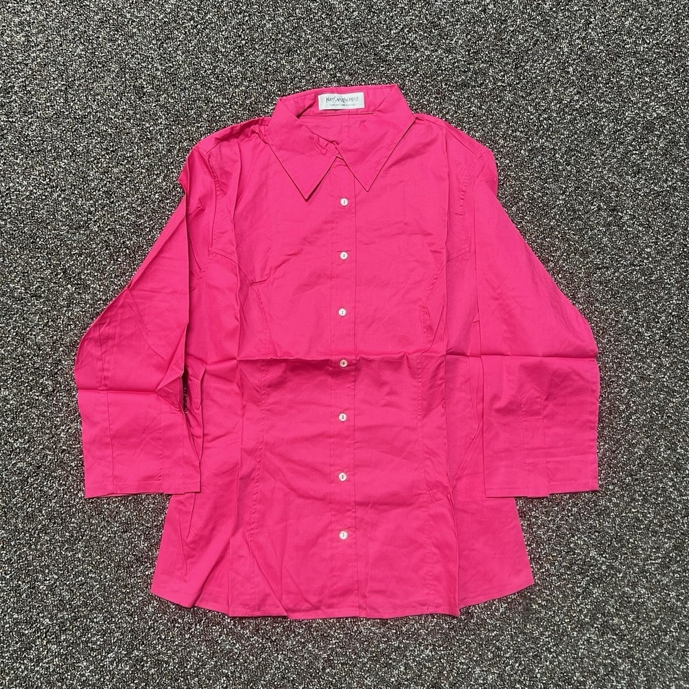 Yves Saint Laurent Button Up uniform Pink Designer Size Small Size 40m Deadstock